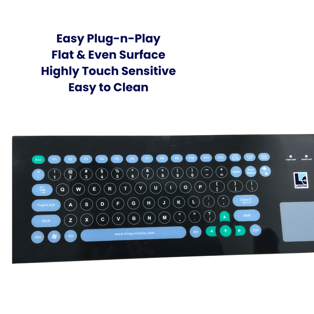 Linepro CapacitiveTouch Keyboard | Spill Resistant | Flat & Glossy Surface | For PC Laptop | Backlight Illumination - Image 6